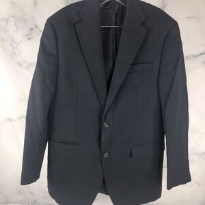 Chaps Mens Sport Coat Blazer Two Button Jacket Blue 38R